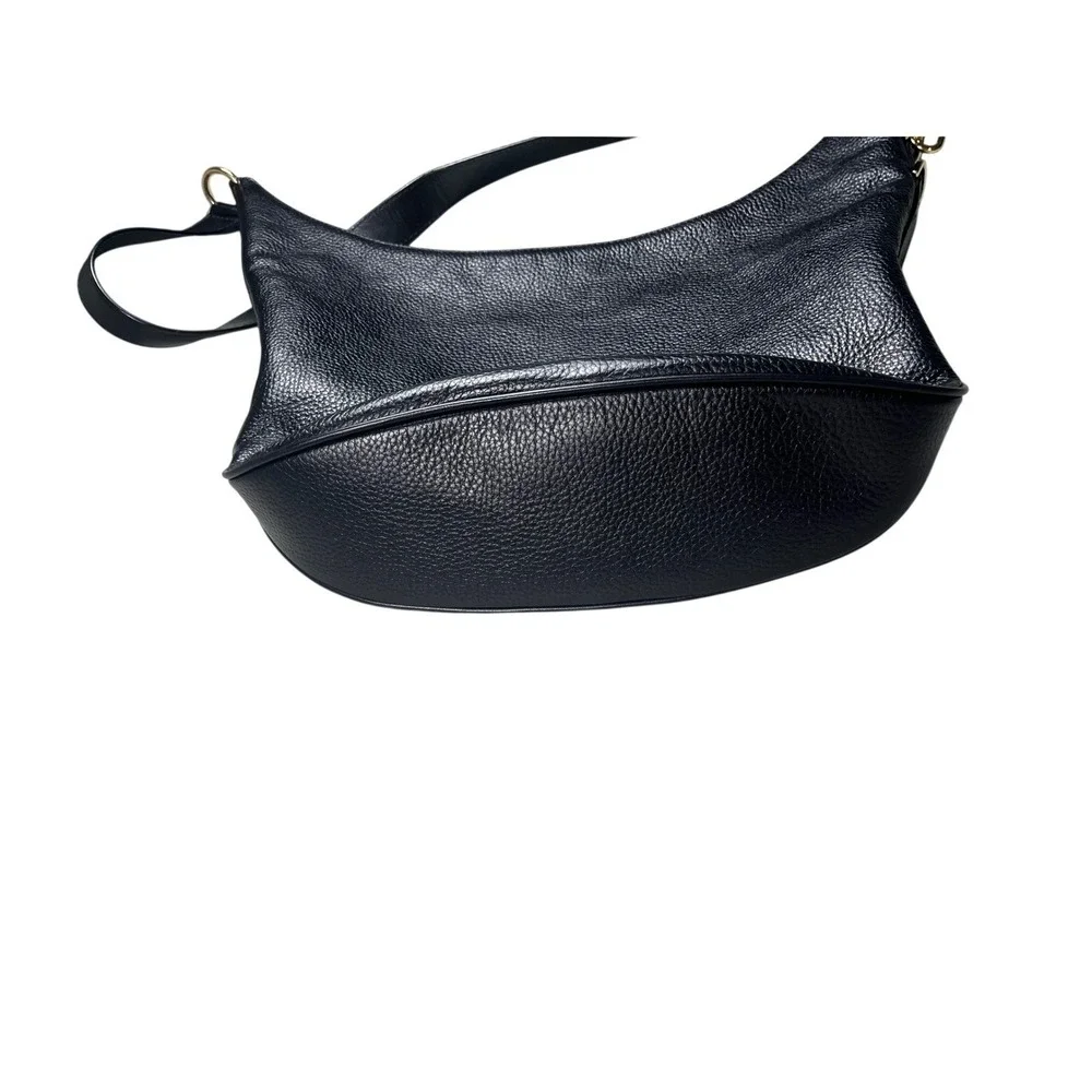 Michael‎ Kors Black Pebbled Leather Hobo Shoulder Bag Gold Hardware